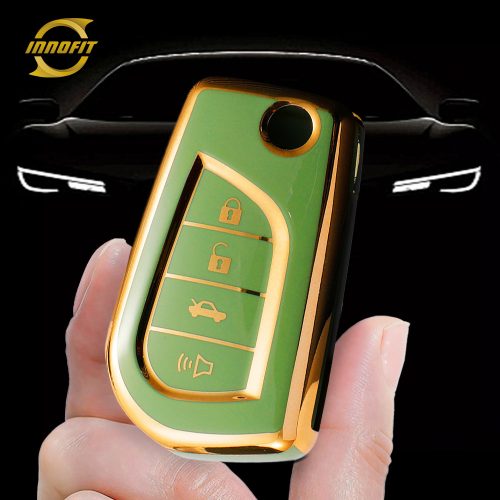 TOA3T1-Green-Gold Plating- Car Key Cover For Toyota