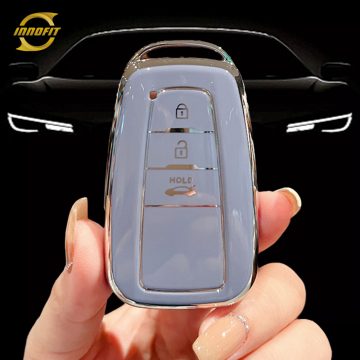 TOB1T1-Light Blue-Silver Plating- Car Key Cover For Toyota