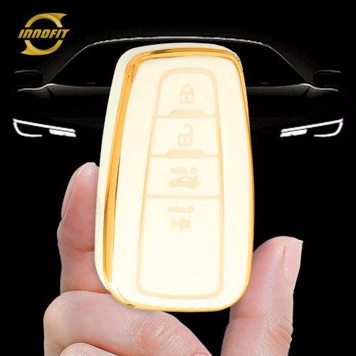 TOB4T1-White-Gold Plating- Car Key Cover For Toyota