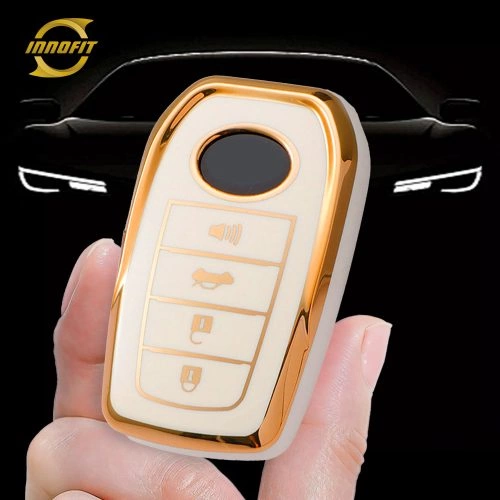 TOC6T1-White-Gold Plating- Car Key Cover For Toyota