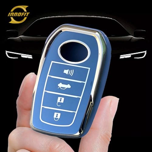TOC6T1-Blue-Silver Plating- Car Key Cover For Toyota
