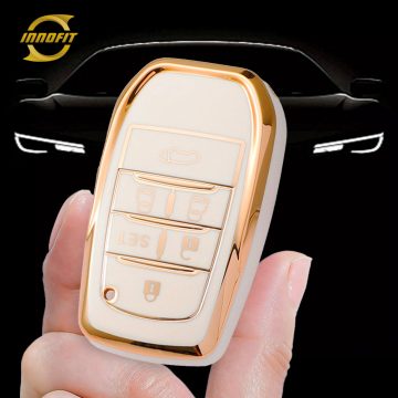 TOC7T1-White-Gold Plating- Car Key Cover For Toyota