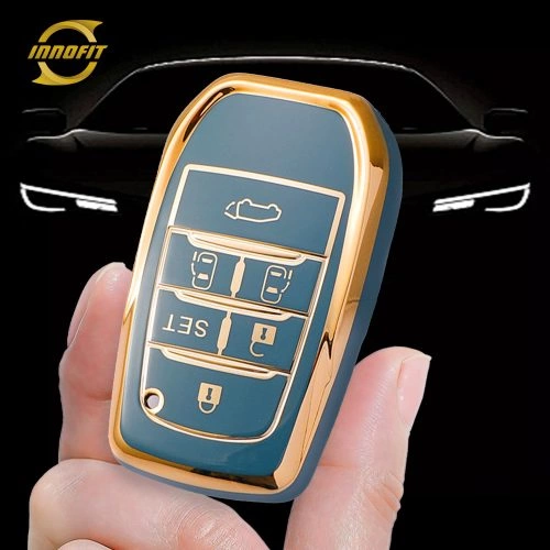 TOC7T1-Granny Grey-Gold Plating- Car Key Cover For Toyota