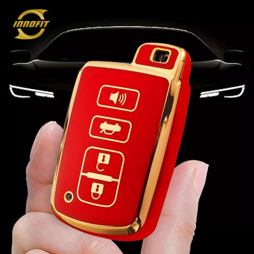 TOD6T1-Red-Gold Plating- Car Key Cover For Toyota