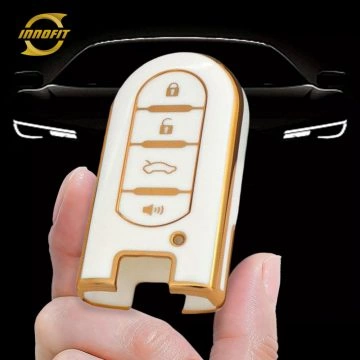 TOE4T1-White-Gold Plating- Car Key Cover For Toyota