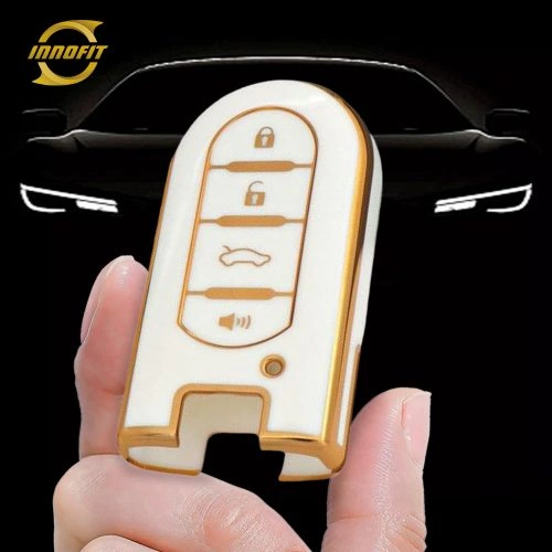TOE4T1-White-Gold Plating- Car Key Cover For Toyota