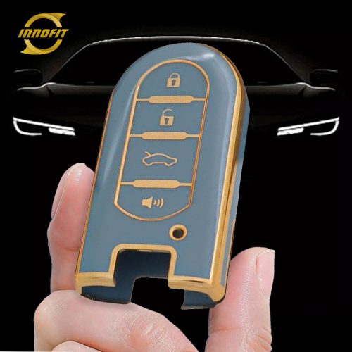 TOE4T1-Granny Grey-Gold Plating- Car Key Cover For Toyota