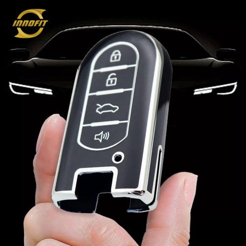 TOE4T1-Black-Silver Plating- Car Key Cover For Toyota