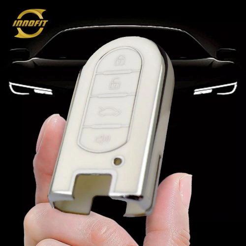 TOE4T1-E4-White-Silver Plating- Car Key Cover For Toyota