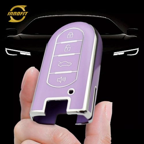 TOE4T1-Purple-Silver Plating- Car Key Cover For Toyota