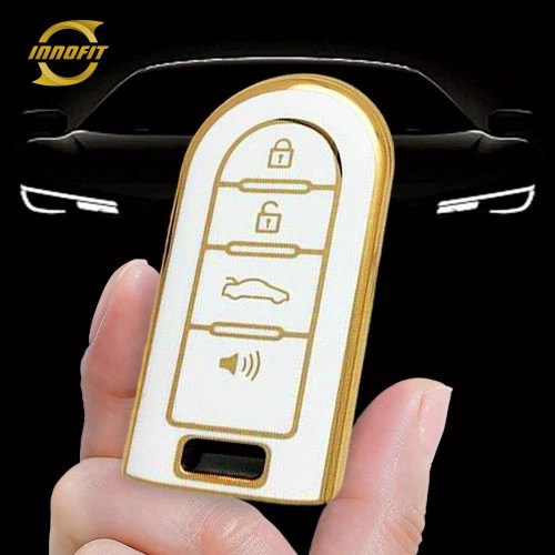 TOE4T1-White-Gold Plating- Car Key Cover For Toyota