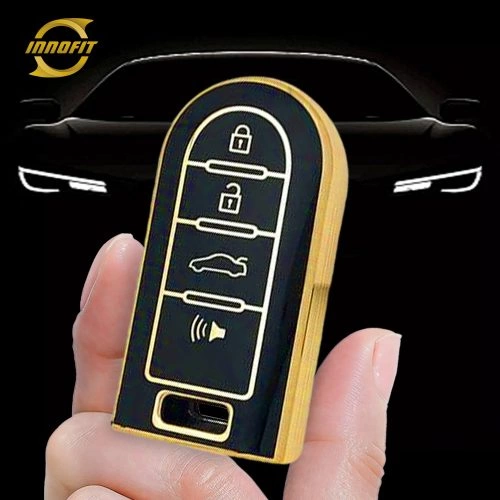 TOE4T1-Black-Gold Plating- Car Key Cover For Toyota