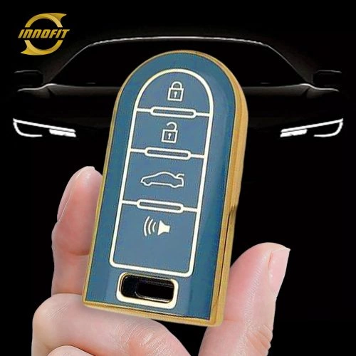 TOE4T1-Granny Grey-Gold Plating- Car Key Cover For Toyota