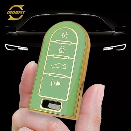 TOE4T1-Green-Gold Plating- Car Key Cover For Toyota
