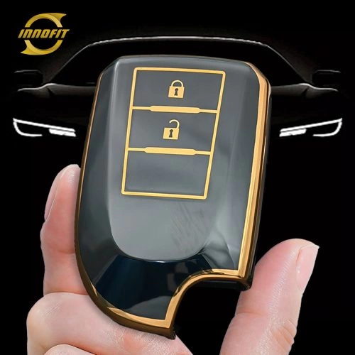 TOI2T1-Black-Gold Plating- Car Key Cover For Toyota