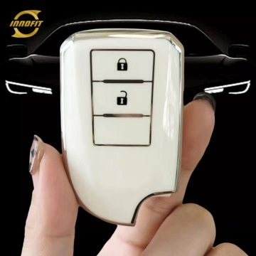 TOI2T1-White-Silver Plating- Car Key Cover For Toyota