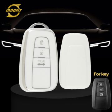 TOB1T1-White-Silver Plating- Car Key Cover For Toyota