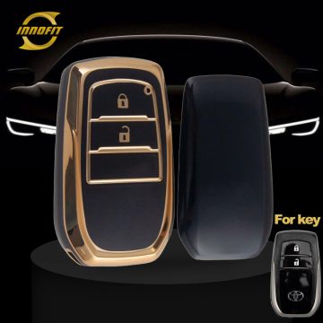 TOC2T1-Black-Gold Plating- Car Key Cover For Toyota