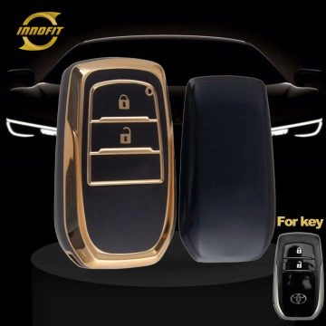 TOC2T1-Black-Gold Plating- Car Key Cover For Toyota