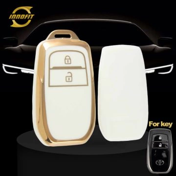 TOC2T1-White-Gold Plating- Car Key Cover For Toyota