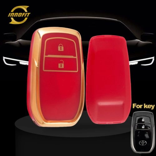 TOC2T1-Red-Gold Plating- Car Key Cover For Toyota