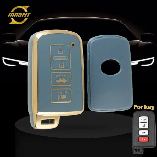 TOD6T1-Granny Grey-Gold Plating- Car Key Cover For Toyota