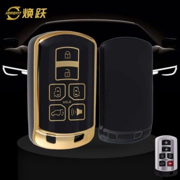 TOL1T1-Black-Gold Plating- Car Key Cover For Toyota