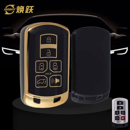 TOL1T1-Black-Gold Plating- Car Key Cover For Toyota