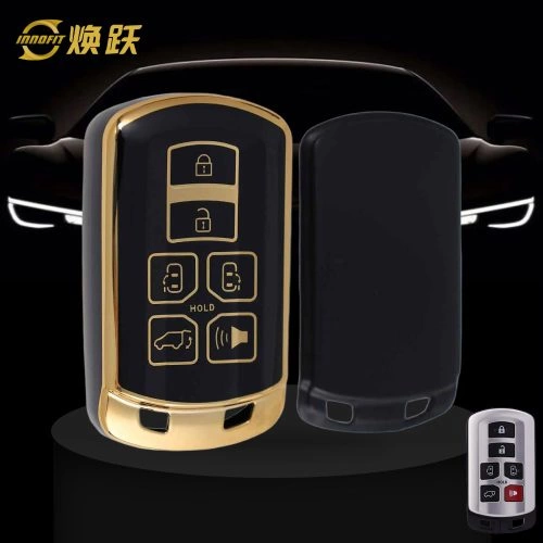 TOL1T1-Black-Gold Plating- Car Key Cover For Toyota