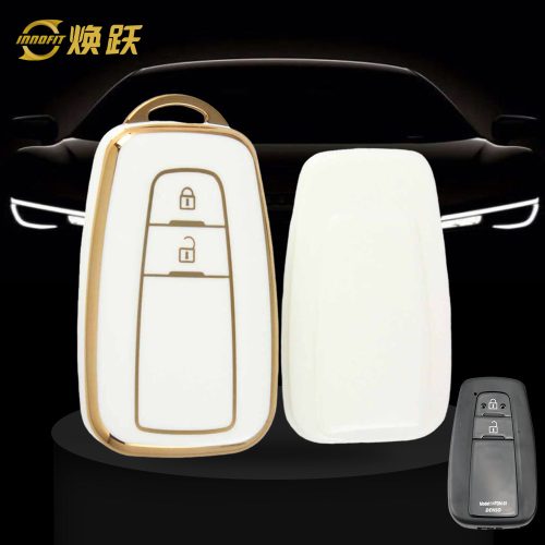 TOB2T1-White-Gold Plating- Car Key Cover For Toyota