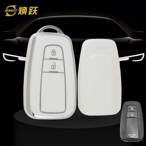 TOB2T1-White-Silver Plating- Car Key Cover For Toyota