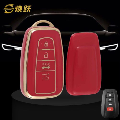 TOB4T1-Red-Gold Plating- Car Key Cover For Toyota