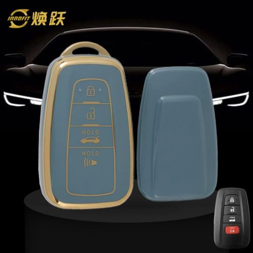 TOB4T1-Granny Grey-Gold Plating- Car Key Cover For Toyota