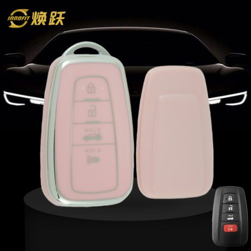 TOB4T1-Pink-Silver Plating- Car Key Cover For Toyota
