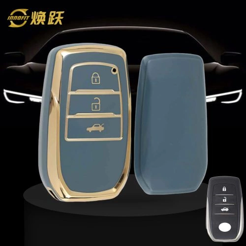 TOC1T1-Granny Grey-Gold Plating- Car Key Cover For Toyota