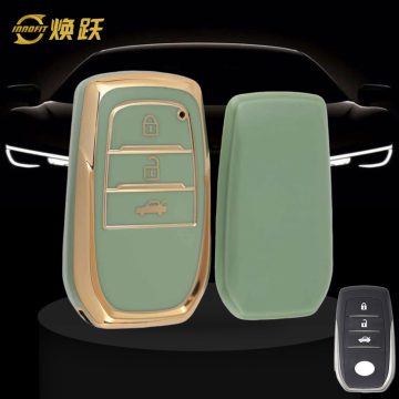 TOC1T1-Green-Gold Plating- Car Key Cover For Toyota
