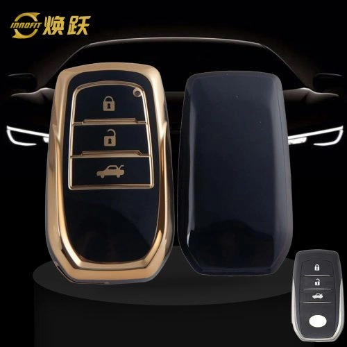 TOC1T1-Black-Gold Plating- Car Key Cover For Toyota