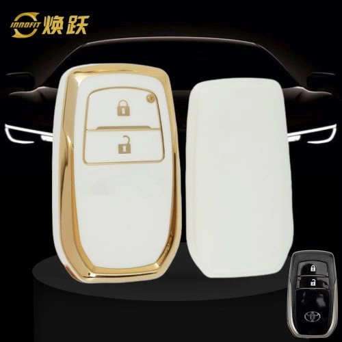 TOC2T1-White-Gold Plating- Car Key Cover For Toyota