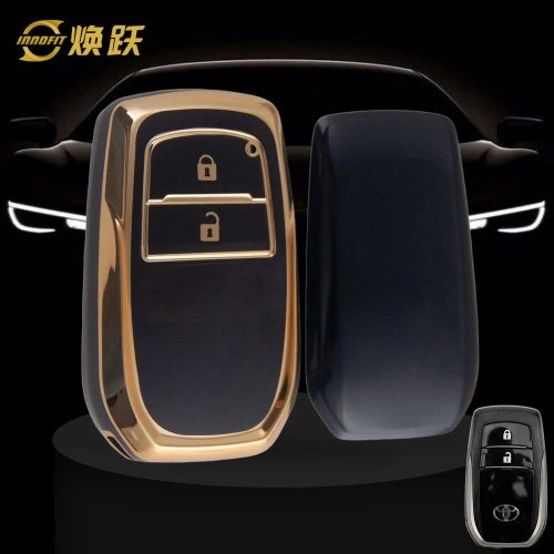 TOC2T1-Black-Gold Plating- Car Key Cover For Toyota
