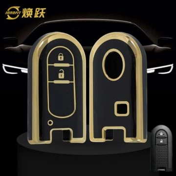 TOE2T1-Black-Gold Plating- Car Key Cover For Toyota Perodua