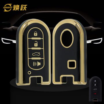 TOE4T1-Black-Gold Plating- Car Key Cover For Toyota Perodua