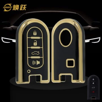 TOE4T1-Black-Gold Plating- Car Key Cover For Toyota Perodua