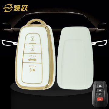 TOB4T1-White-Gold Plating- Car Key Cover For Toyota