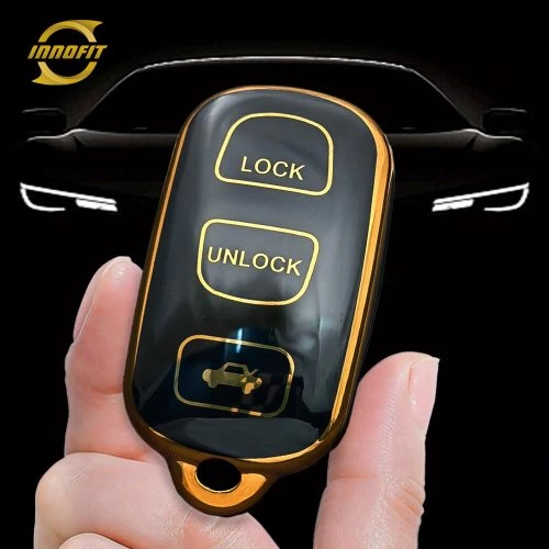 TOM1T1-Black-Gold Plating- Car Key Cover For Toyota