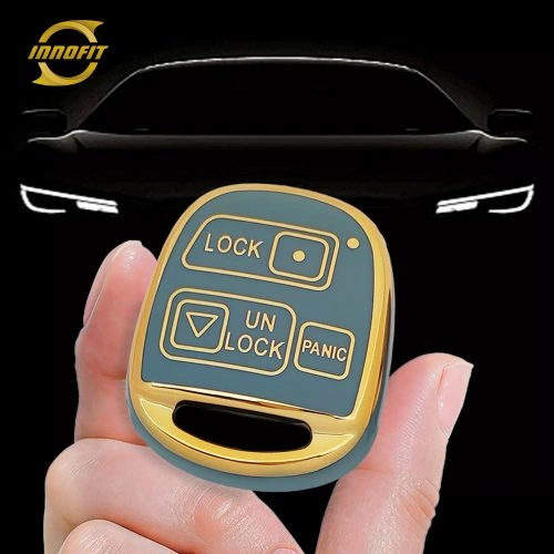 TON3T1-Granny Grey-Gold Plating- Car Key Cover For Toyota