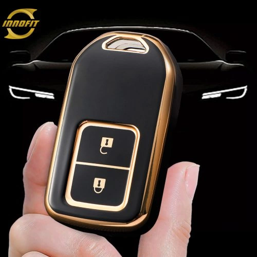 HOA2T1-Black-Gold Plating- Car Key Cover For Honda