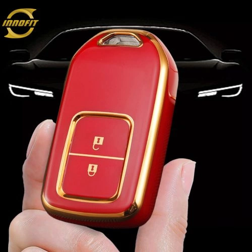 HOA2T1-Red-Gold Plating- Car Key Cover For Honda