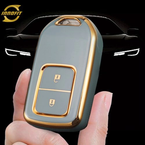 HOA2T1-Granny Grey-Gold Plating- Car Key Cover For Honda