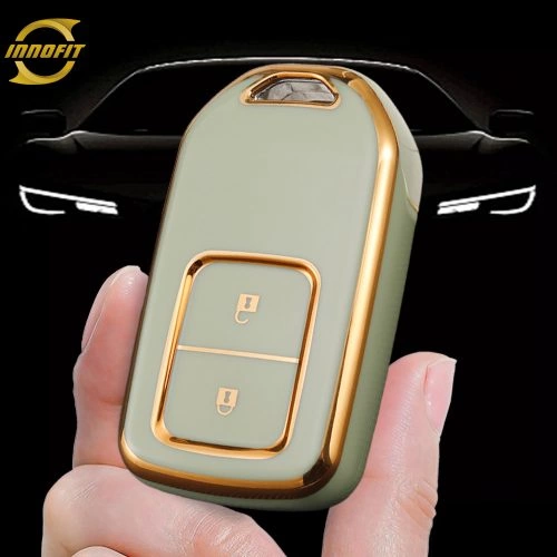 HOA2T1-Green-Gold Plating- Car Key Cover For Honda