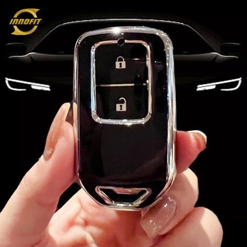 HOA2T1-Black-Silver Plating- Car Key Cover For Honda